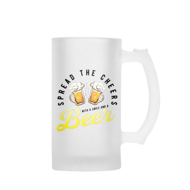 Spread The Cheers With A Smile And A Beer  Frosted Beer Mug - Image 2