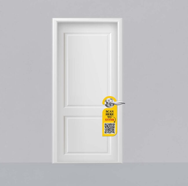 Scan Here To Enter Knob Hanger Door Tag Sign - Image 2
