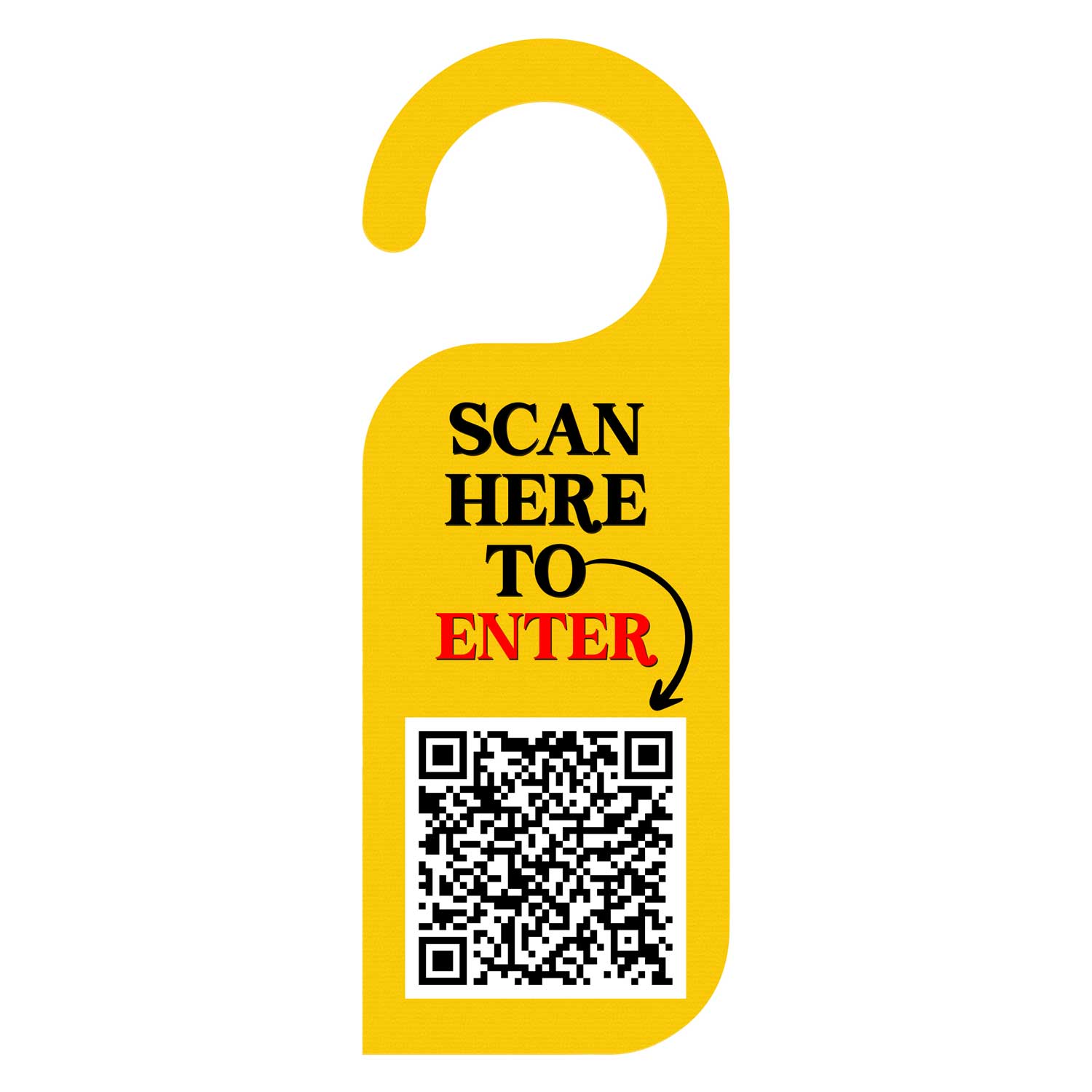 Scan Here To Enter Knob Hanger Door Tag Sign