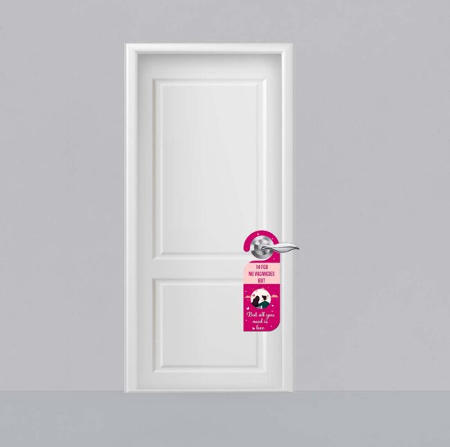 14 Feb No Vacancies But All You Need Is Love Welcome Meeting  Hanger Door Tag Sign - Image 2