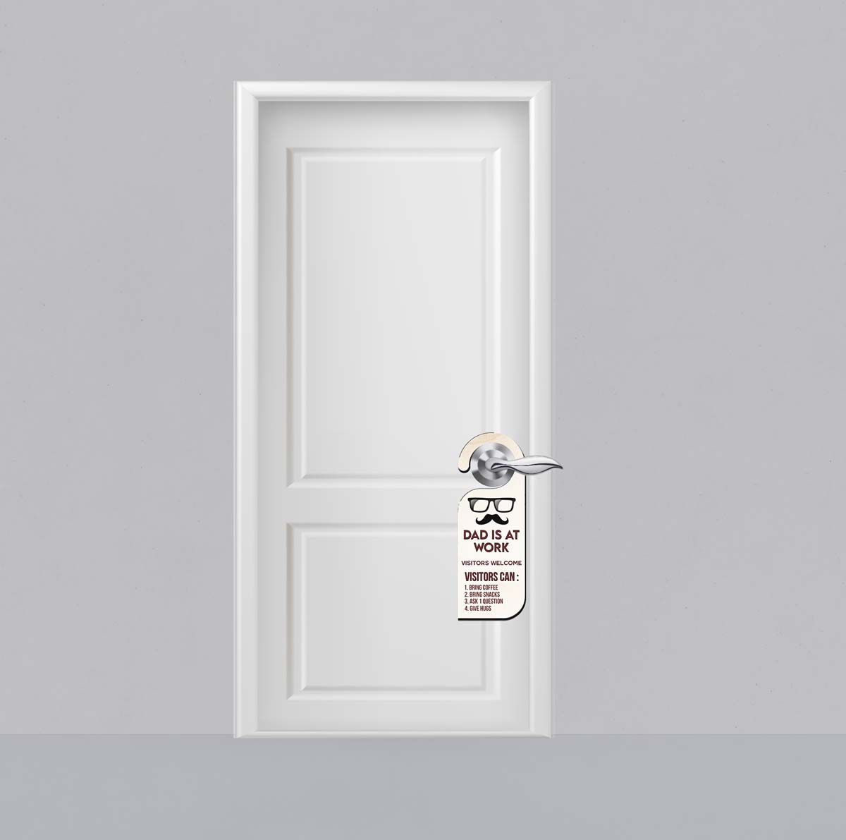 Dad Is At Work Vistors Welcome Meeting Hanger Door Tag Sign - Image 2