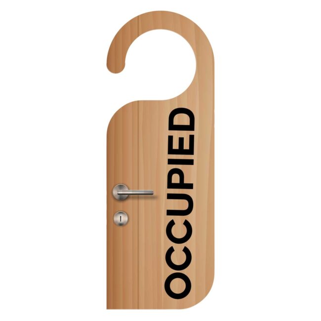 Occupied Knob Hanger Door Tag Sign