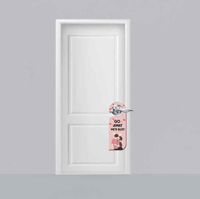 Go Away We'r Busy Knob Hanger Door Tag Sign - Image 2