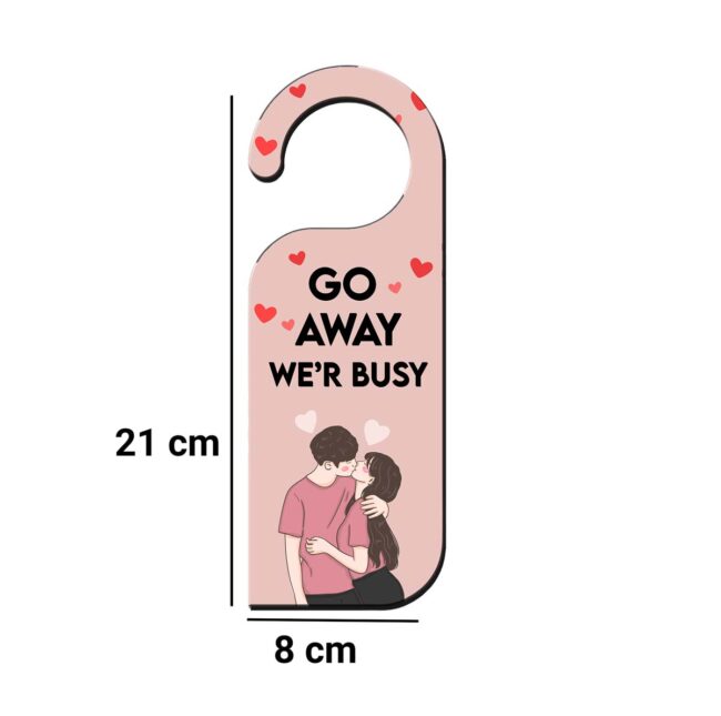 Go Away We'r Busy Knob Hanger Door Tag Sign - Image 3