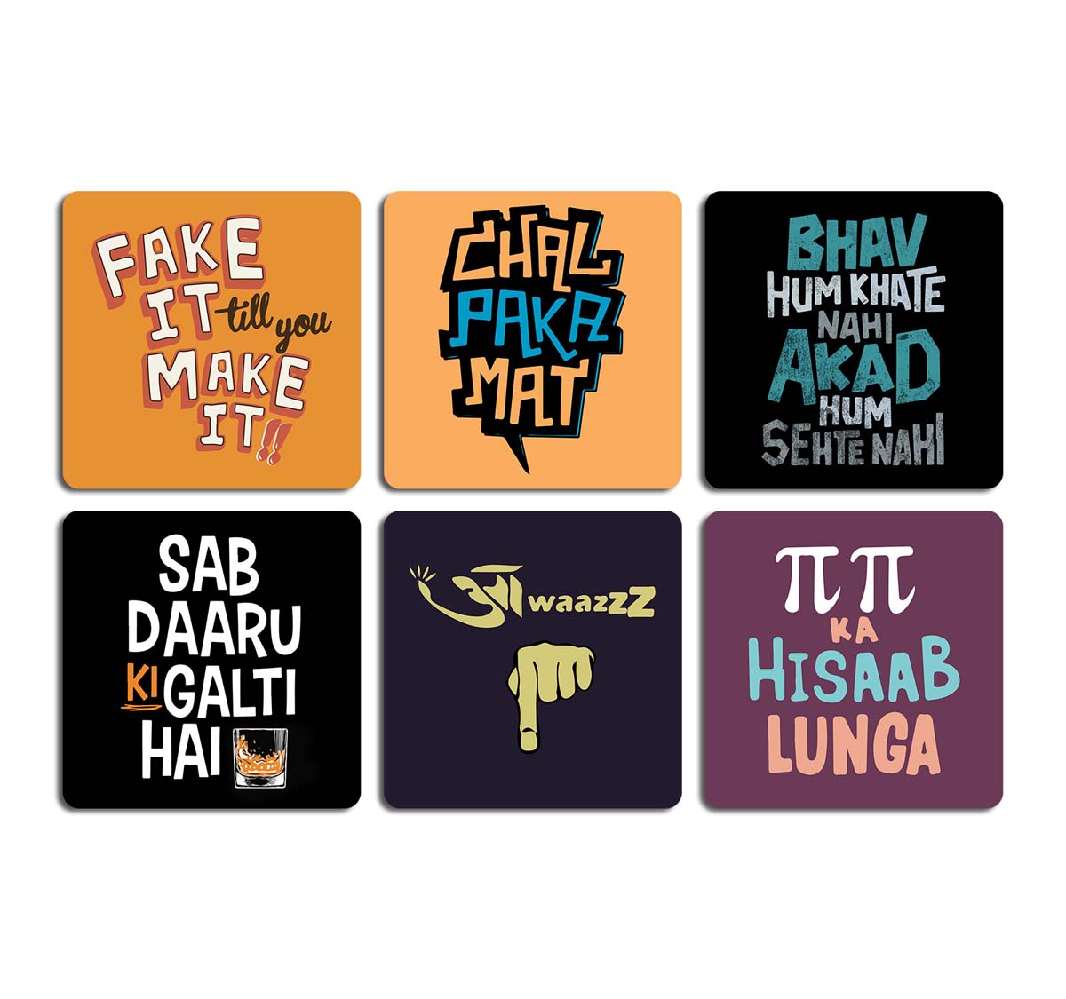 Motivational Attitude Quotes / Quotes Table Coasters Set