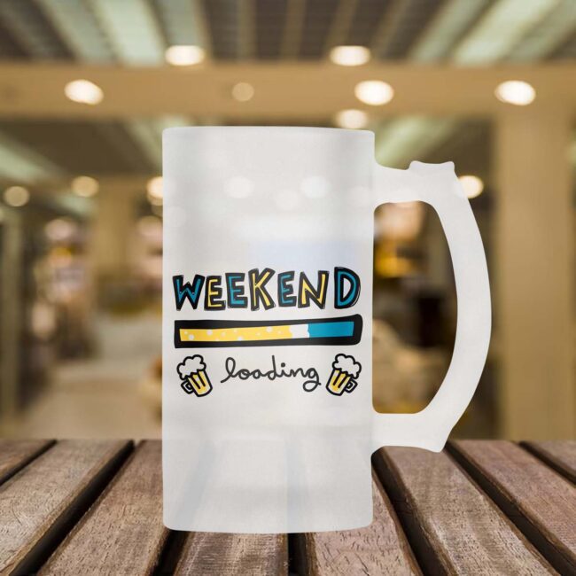 Weekend Loading Frosted Beer Mug