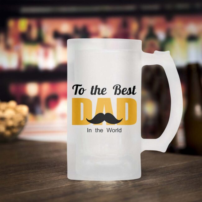 To The Best Dad In The World Frosted Beer Mug