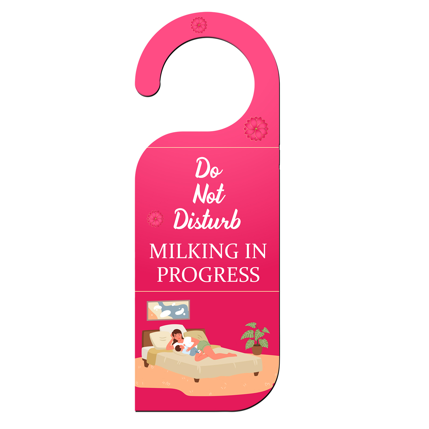 Do Not Disturb Milking In Progress Knob Hanger Door Tag Sign