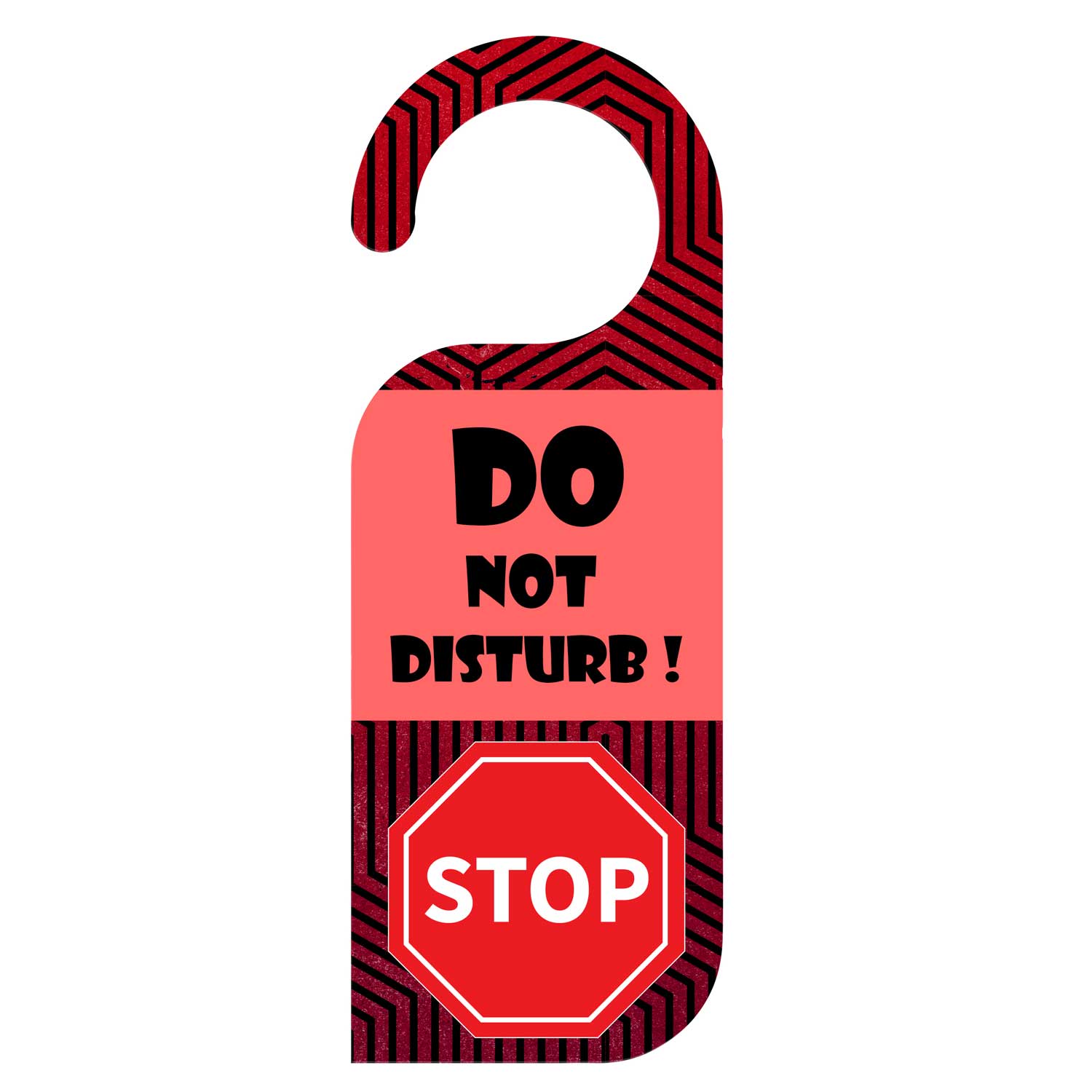 Do Not Disturb STOP Knob Hanger Door Tag Sign