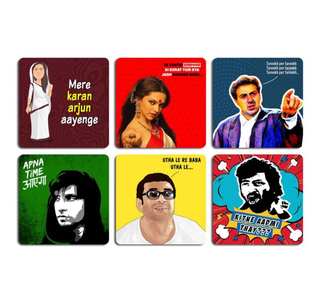 Funny Character With Dialogues  / Quotes Table Coasters Set