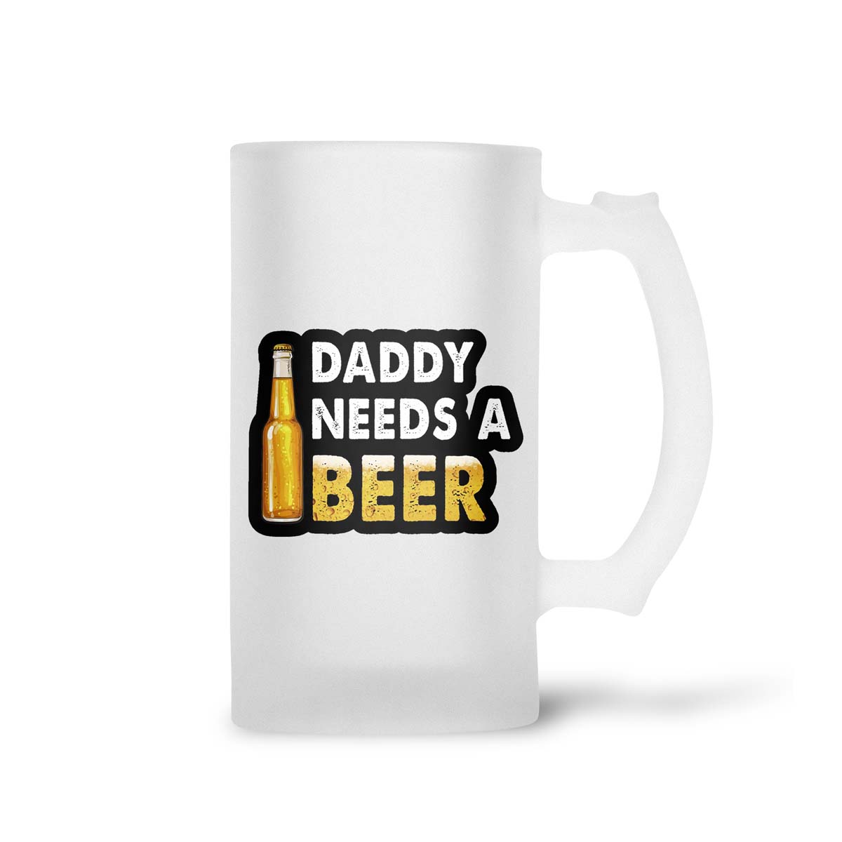 Daddy Needs A Beer Frosted Beer Mug - Image 2