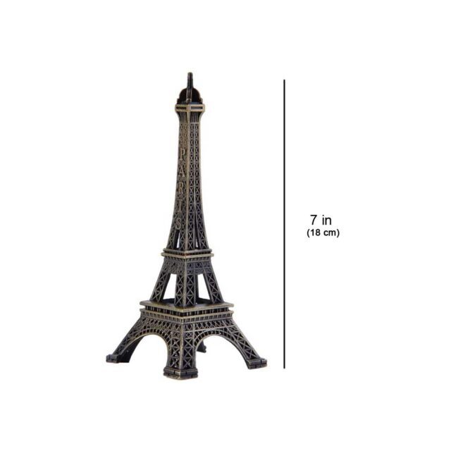 Medium Size Eiffel Tower Replica / Souvenir, Metal Antique Finish - 7 inch - Image 3