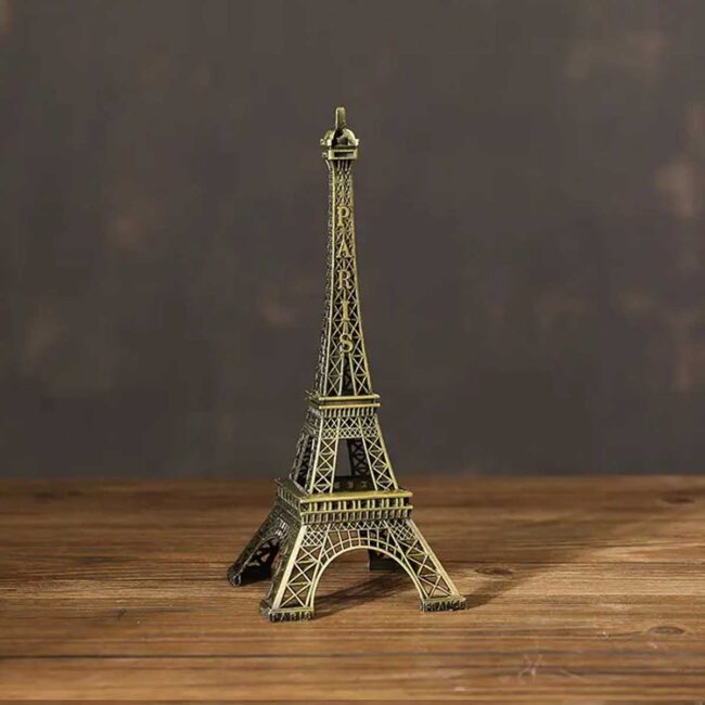 Medium Size Eiffel Tower Replica / Souvenir, Metal Antique Finish - 7 inch
