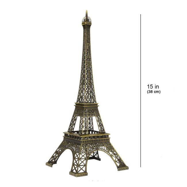 Large Eiffel Tower Replica / Souvenir, Metal Antique Finish - 15 Inch - Image 3