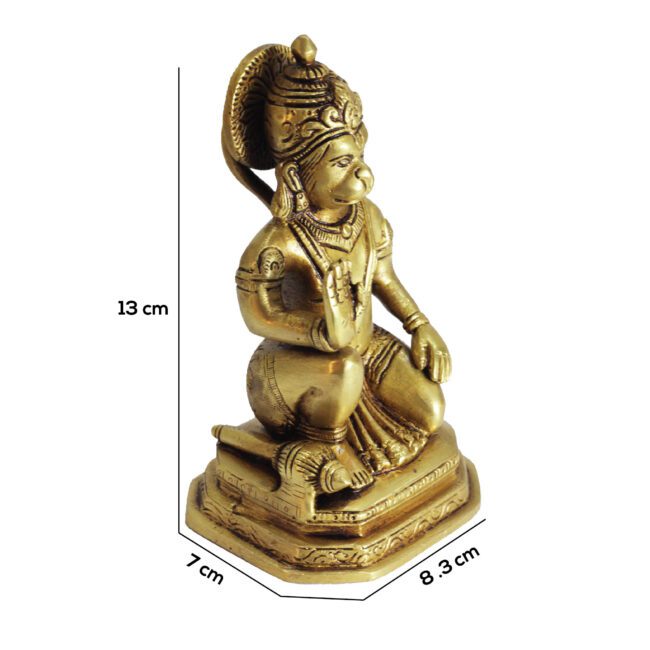 Pure Brass Handacrafted Lord Hanuman- 13 cm - Image 5