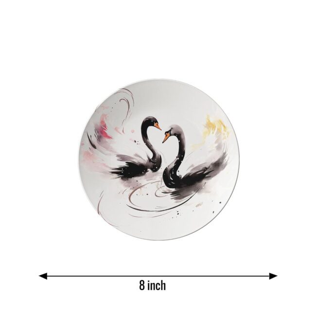 Ocean and Swan Designs Decorative Ceramic Wall Plates Set of 3 - Image 3