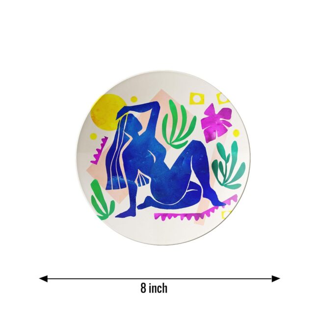 Plates with Abstract Figures and Nature Decorative Ceramic Wall Plates Set of 3 - Image 3