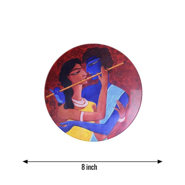 Plates Depicting Krishna Leela Decorative Ceramic Wall Plates Set of 3 - Image 6