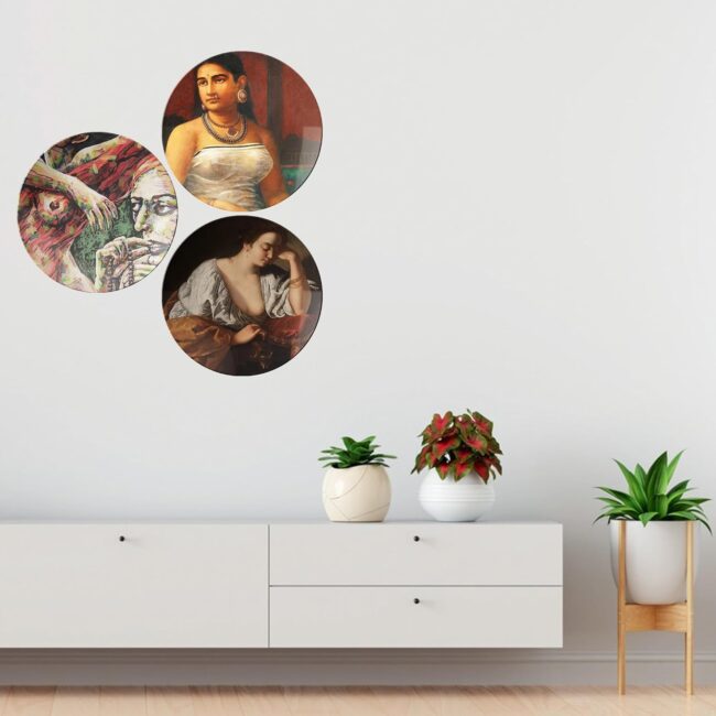 The Art of Femininity Decorative Ceramic Wall Plates Set of 3. - Image 2