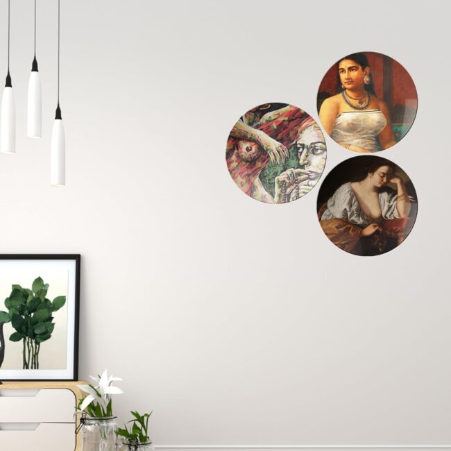 The Art of Femininity Decorative Ceramic Wall Plates Set of 3.