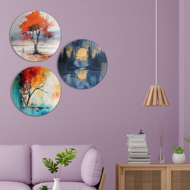Peaceful Pathways Decorative Ceramic Wall Plates, Set of 3 - Image 3