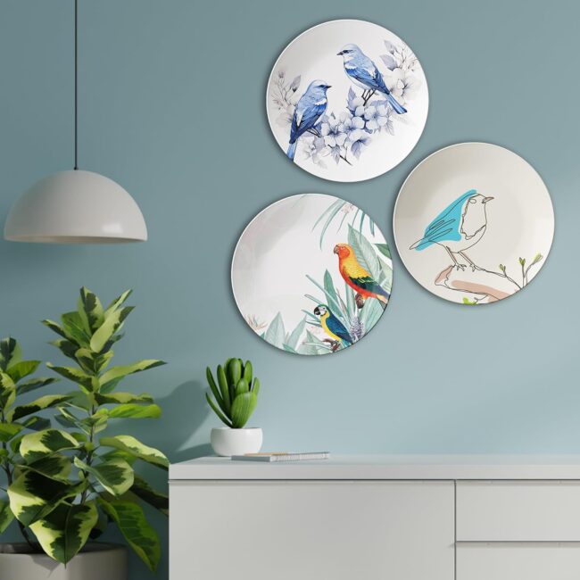 Birds of a Feather, Stuck Together Decorative Ceramic Wall Plates Set of 3. - Image 5