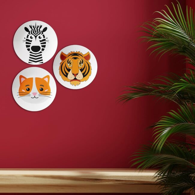 The Jungle Comes Alive Decorative Ceramic Wall Plates Set of 3 - Image 6