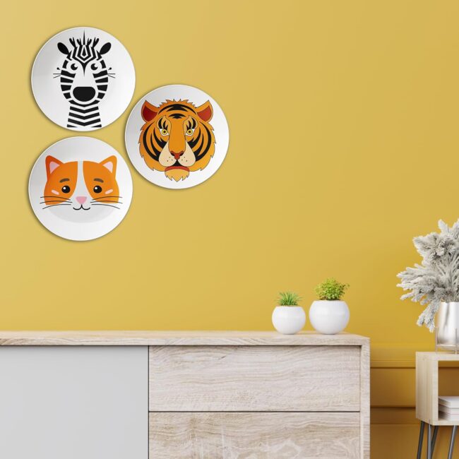 The Jungle Comes Alive Decorative Ceramic Wall Plates Set of 3 - Image 5