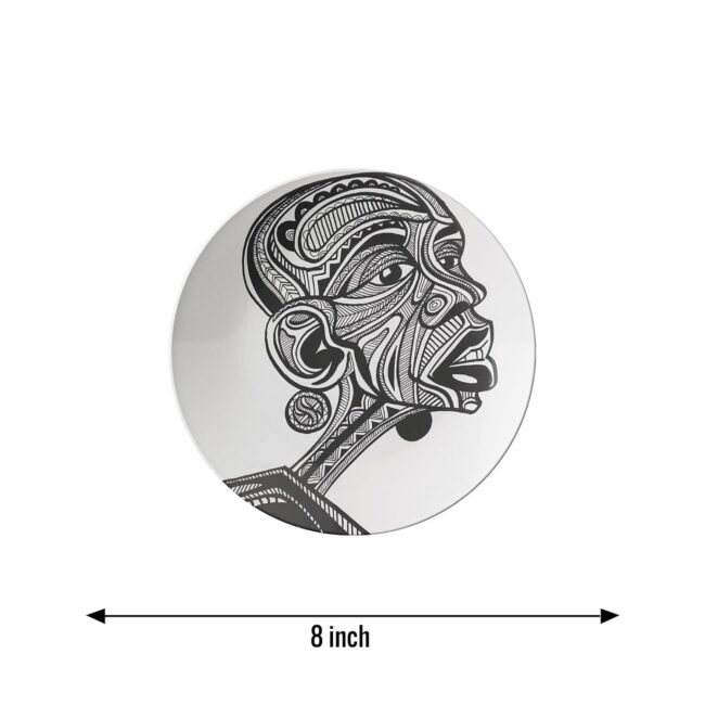 Expressions in Contrast: Modern Abstract Art Decorative Ceramic Wall Plates Set of 3. - Image 5