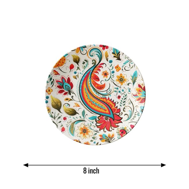 Floral and Mandala Designs Decorative Ceramic Wall Plates Set of 3. - Image 4