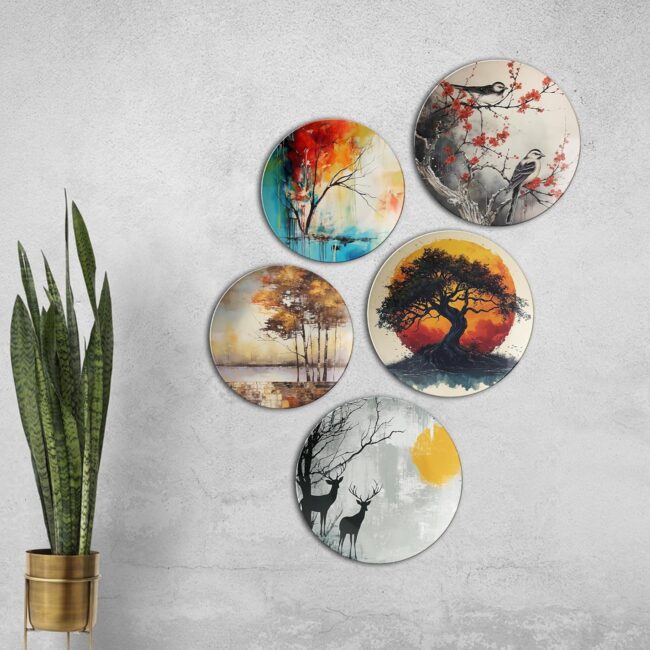 Elements of Nature | Home Decoration | Living Room Wall Decoration | Décor Items | Gift Items (Set of 5) - Image 5