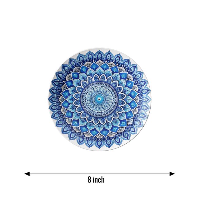Featuring Abstract and Mandala Patterns Decorative Ceramic Wall Plates Set of 3 - Image 2