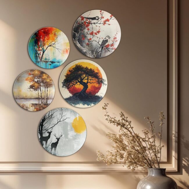 Elements of Nature | Home Decoration | Living Room Wall Decoration | Décor Items | Gift Items (Set of 5)