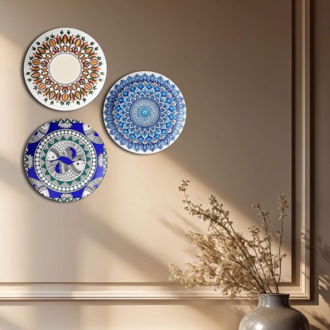 Decorative Plates with Mandalas Decorative Ceramic Wall Plates Set of 3. - Image 2