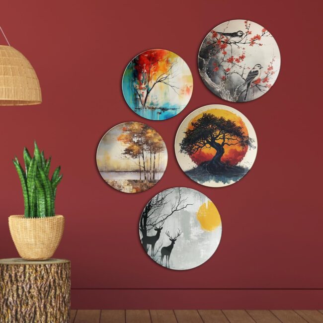 Elements of Nature | Home Decoration | Living Room Wall Decoration | Décor Items | Gift Items (Set of 5) - Image 7