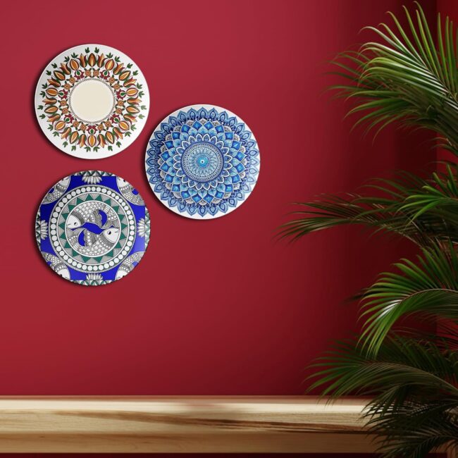 Decorative Plates with Mandalas Decorative Ceramic Wall Plates Set of 3. - Image 5