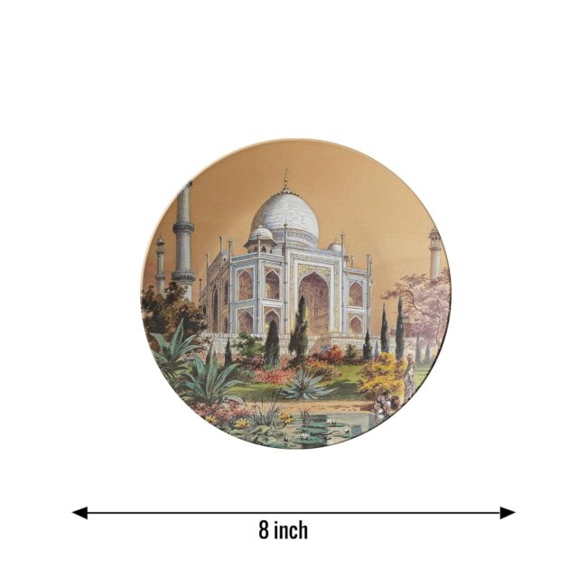 Plates Depicting the Taj Mahal Decorative Ceramic Wall Plates Set of 3. - Image 3