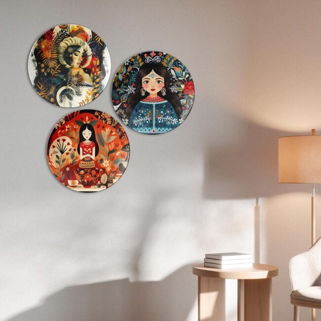 Whimsical Wonders Decorative Ceramic Wall Plates Set of 3. - Image 3