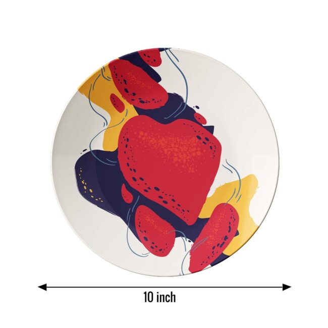 Modern Color Blobs: Wall Art Collection, Set of 3 Decorative Ceramic Wall Plates, Combo No -61 - Image 3