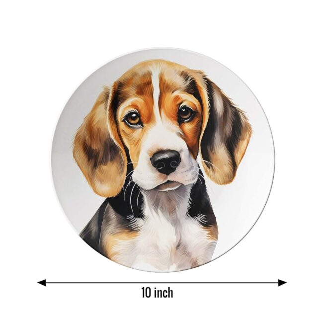 The Beagle, the Terrier, and the Spaniel Mix, Set of 3 Decorative Ceramic Wall Plates - Image 3