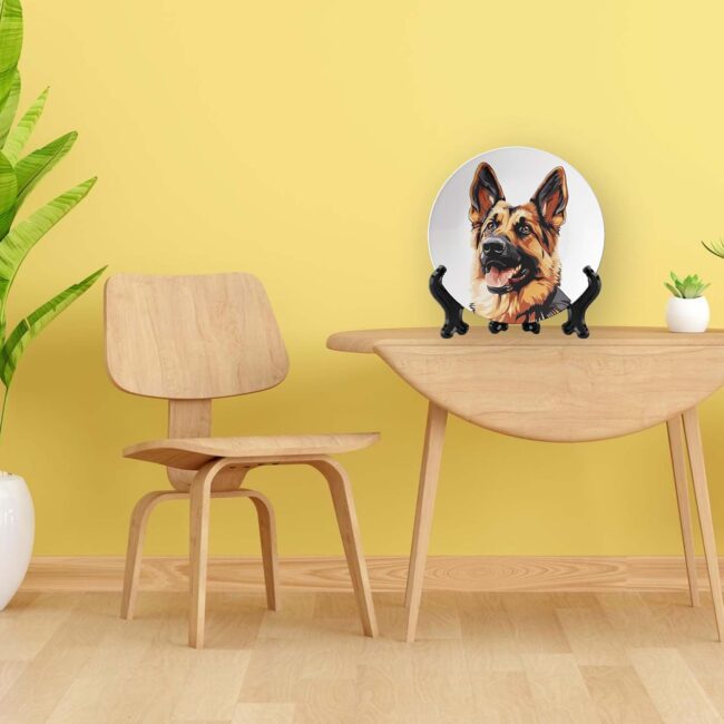 German Shepherd, Golden Retriever, and Rottweiler Plates, Set of 3 Decorative Ceramic Wall Plates - Image 6
