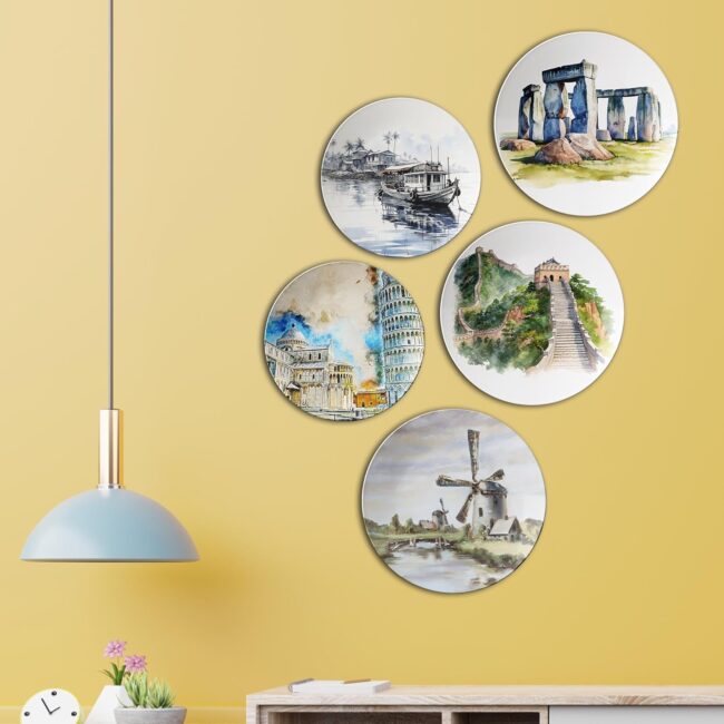 Where History Meets Beauty | Home Decoration | Living Room Wall Decoration | Décor Items | Gift Items (Set of 5)