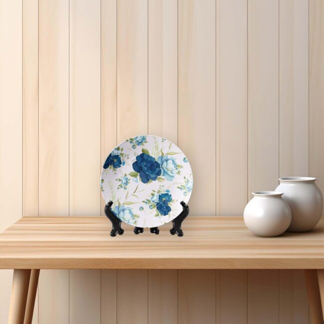 Azure Blooms: Kich Decorative Collection, Set of 3 Decorative Ceramic Wall Plates  Combo No -63 - Image 5
