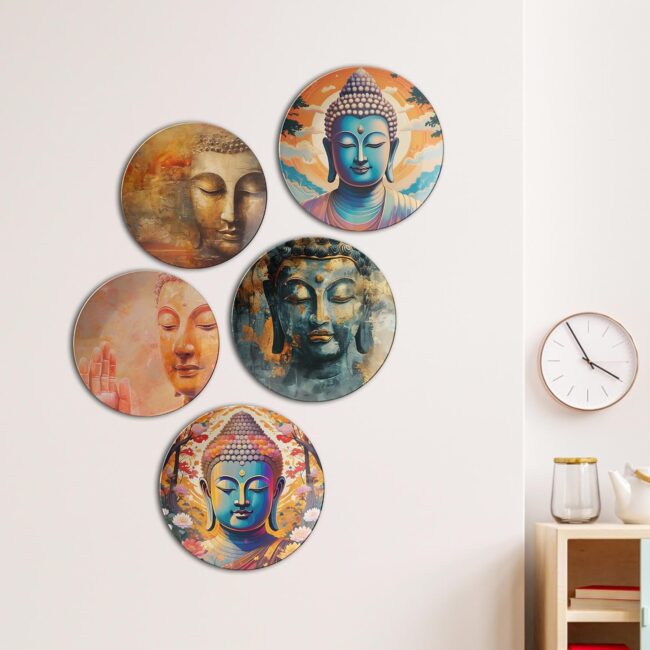 Finding Stillness | Home Decoration | Living Room Wall Decoration | Décor Items | Gift Items (Set of 5)