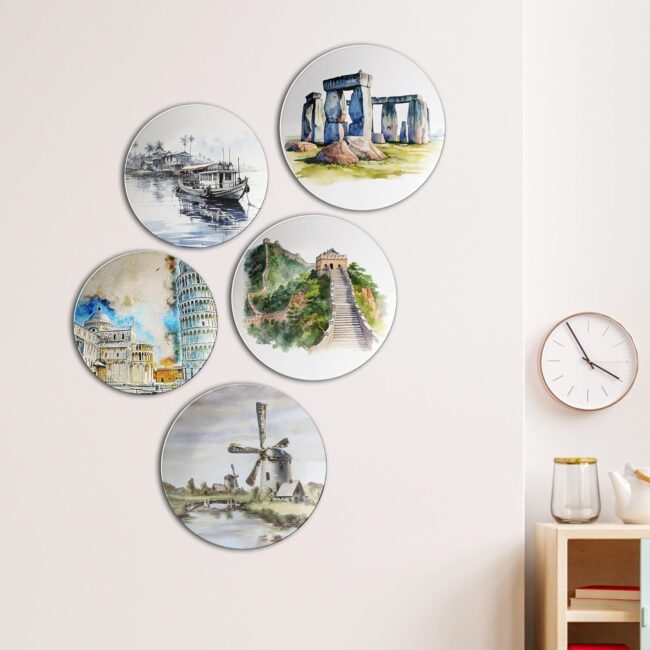 Where History Meets Beauty | Home Decoration | Living Room Wall Decoration | Décor Items | Gift Items (Set of 5) - Image 7