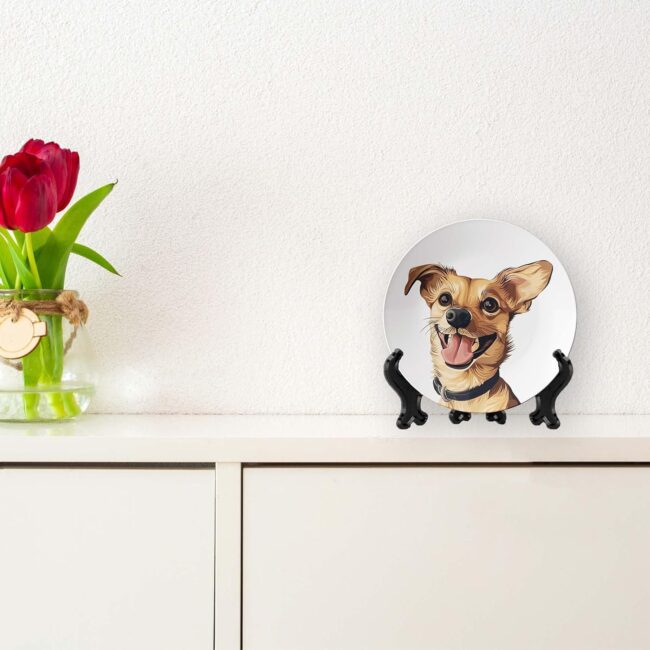 The Beagle, the Terrier, and the Spaniel Mix, Set of 3 Decorative Ceramic Wall Plates - Image 6