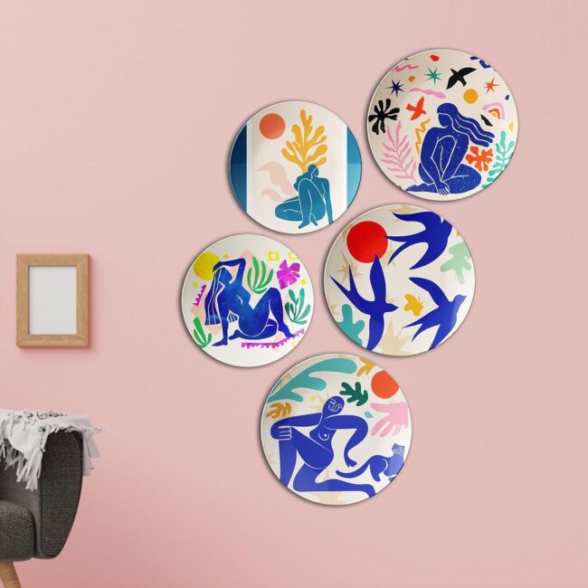 Sun and Silhouettes in Matisse | Home Decoration | Living Room Wall Decoration | Décor Items | Gift Items (Set of 5) - Image 7
