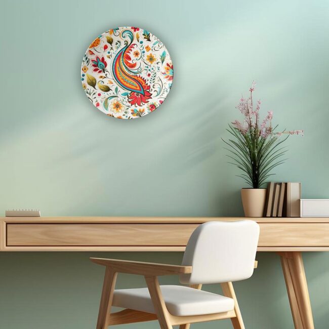 Vibrant Paisley Showcase | Home Decoration | Living Room Wall Decoration | Décor Items | Gift Items (Set of 5) - Image 4