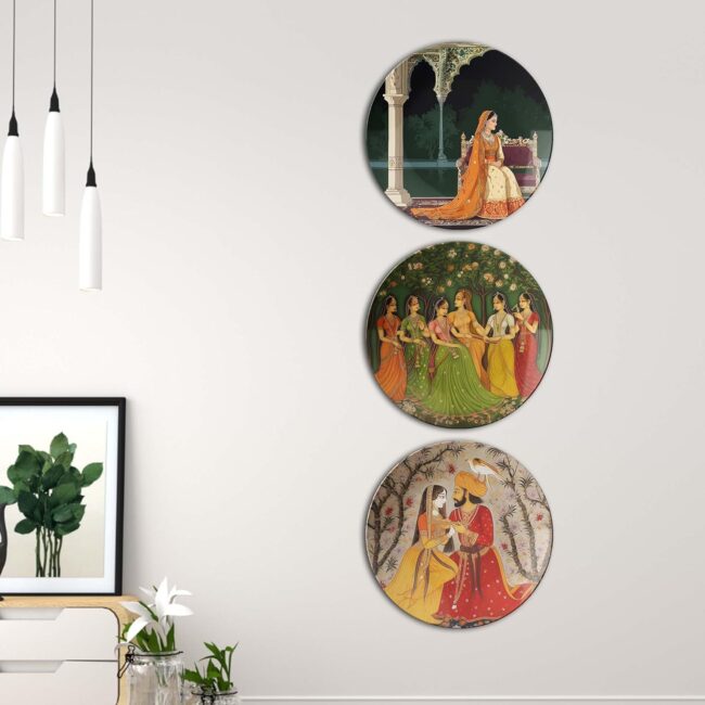 Mughal Majesty: Decorative Wall Plates, Set of 3 Decorative Ceramic Wall Plates, Combo No -66 - Image 2