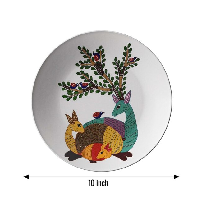 Nature's Canvas: The Great Indian Forest Plates, Set of 3 Decorative Ceramic Wall Plates, Combo No -65 - Image 3
